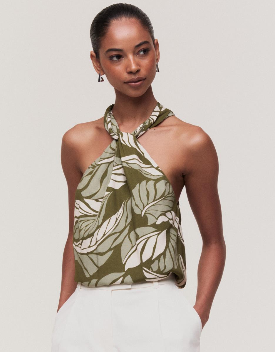 BLUSA FOLHAGEM SHOULDER
