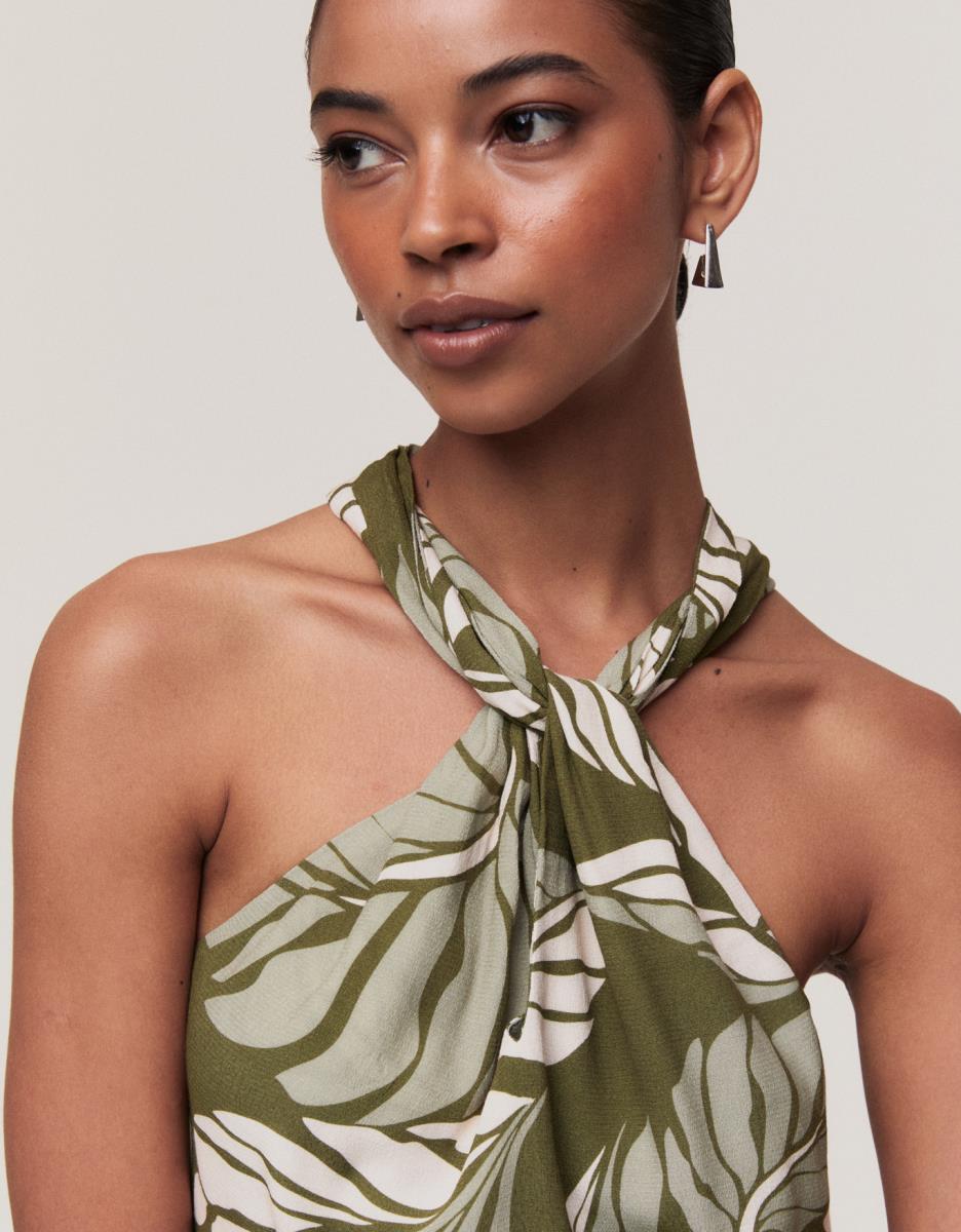 BLUSA FOLHAGEM SHOULDER