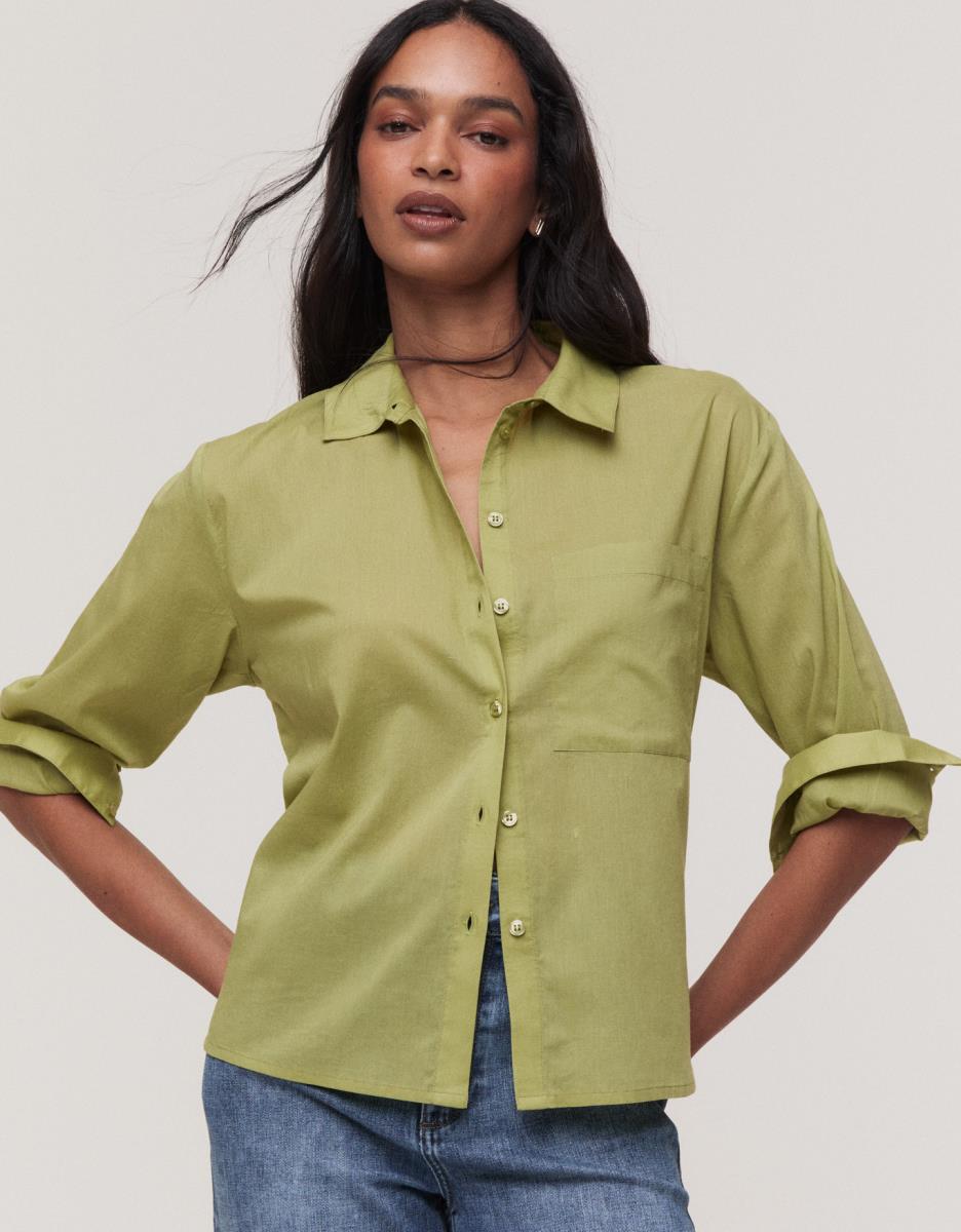 CAMISA VOIL RETA SHOULDER