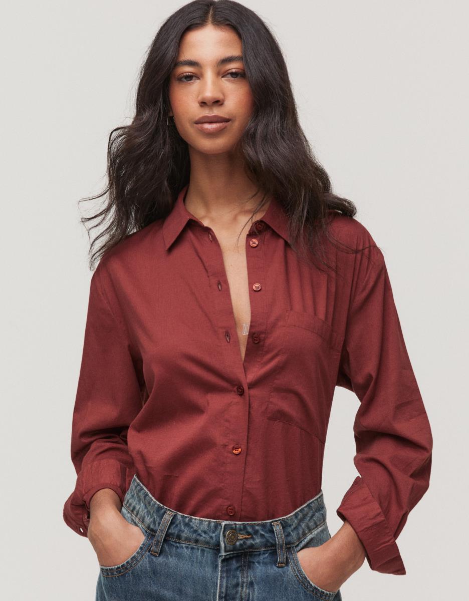 CAMISA VOIL RETA SHOULDER