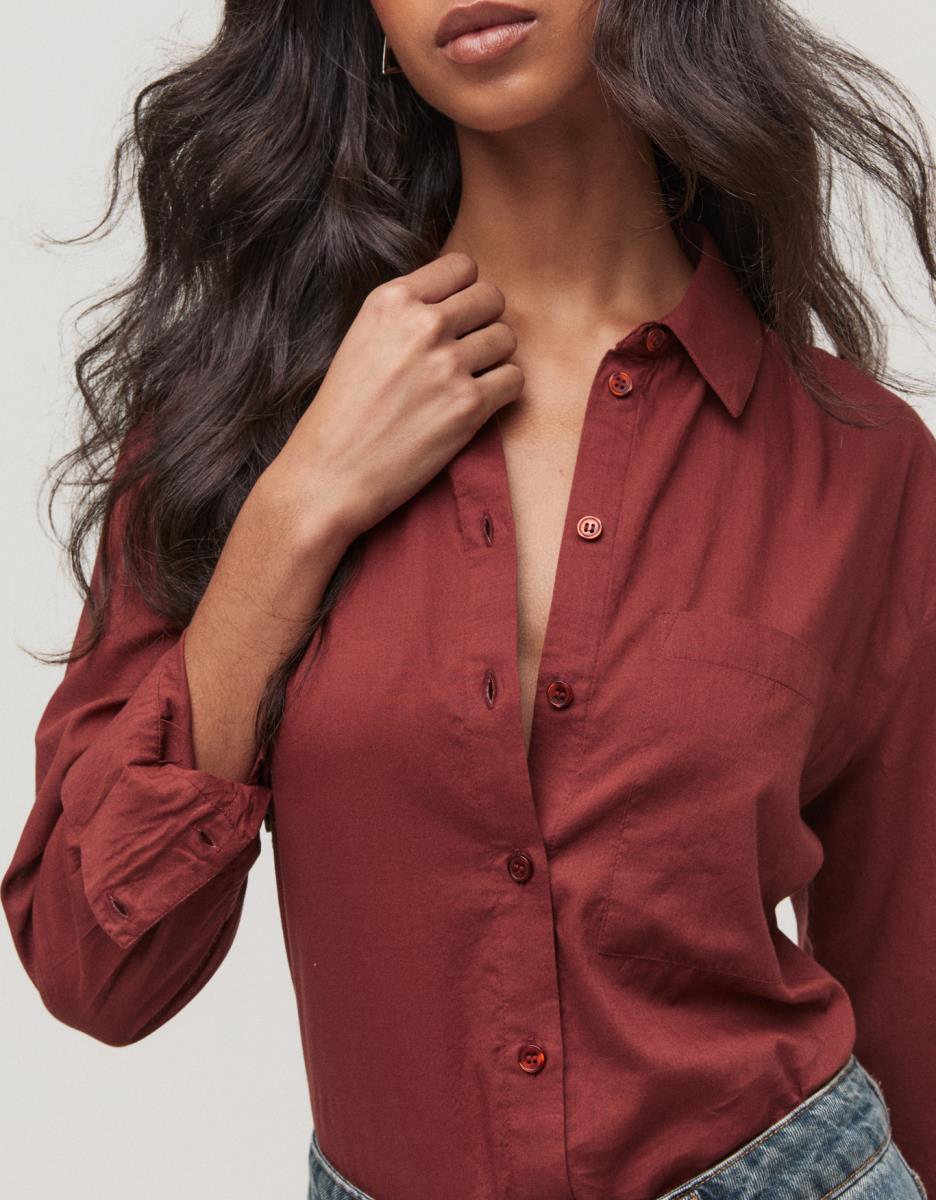 CAMISA VOIL RETA SHOULDER