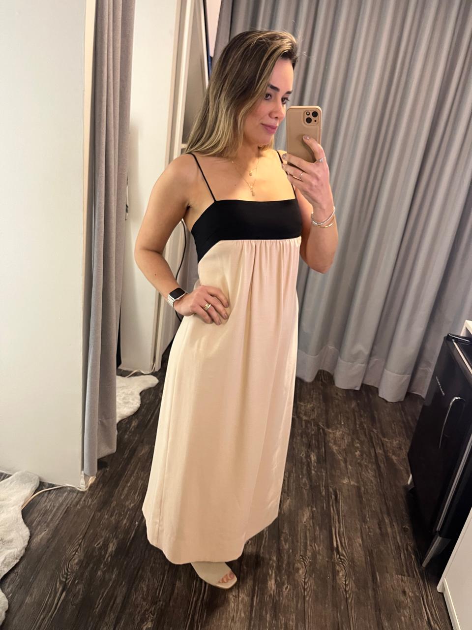 Vestido Reto Bicolor