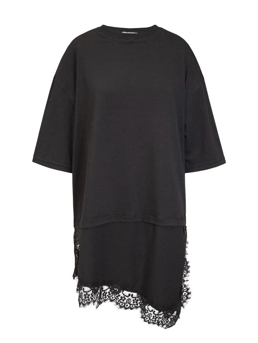 BLUSA OVERSIZED COM RENDA NA BARRA BIAMAR