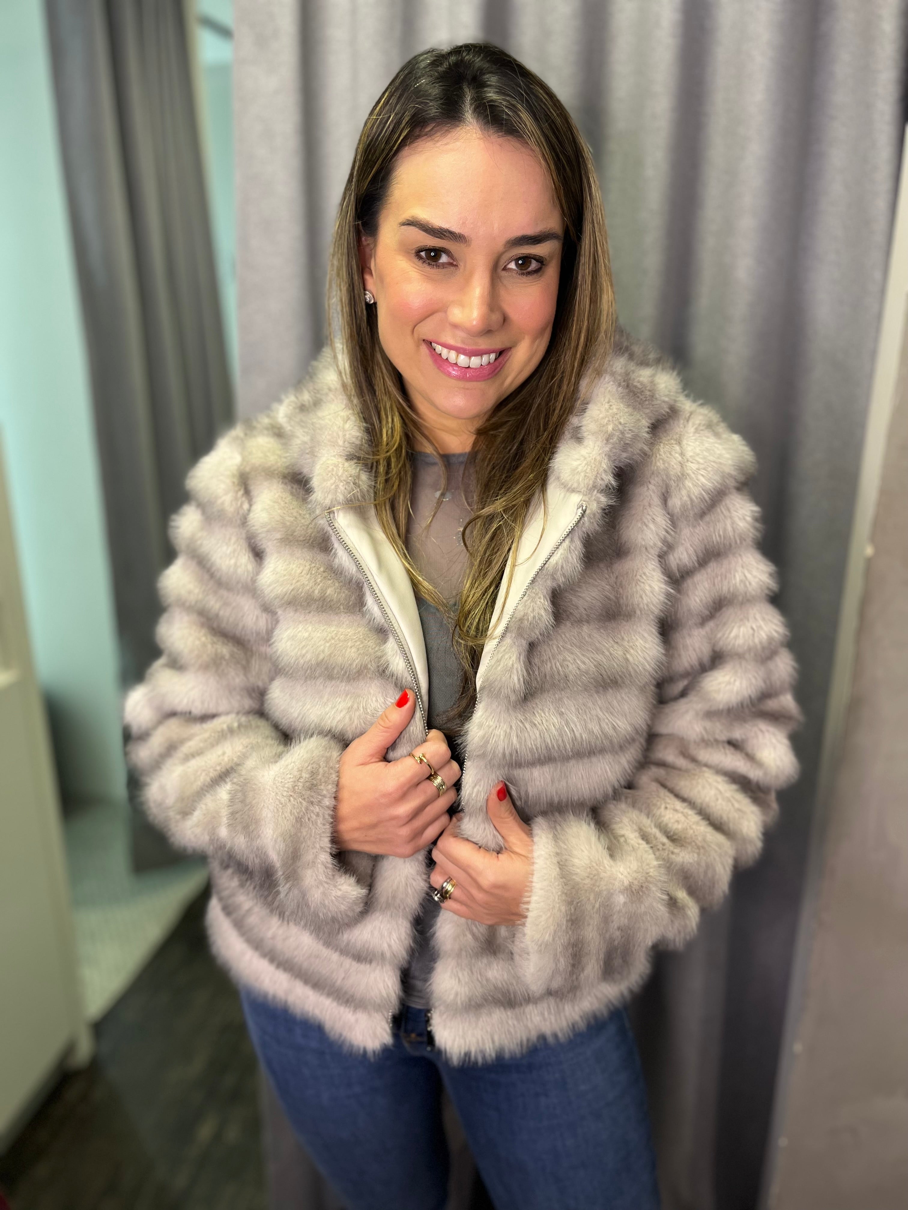JAQUETA DE PELE SINTÉTICA ALPELO