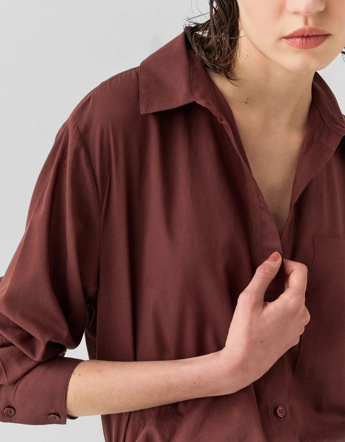 CAMISA VOIL RETA SHOULDER