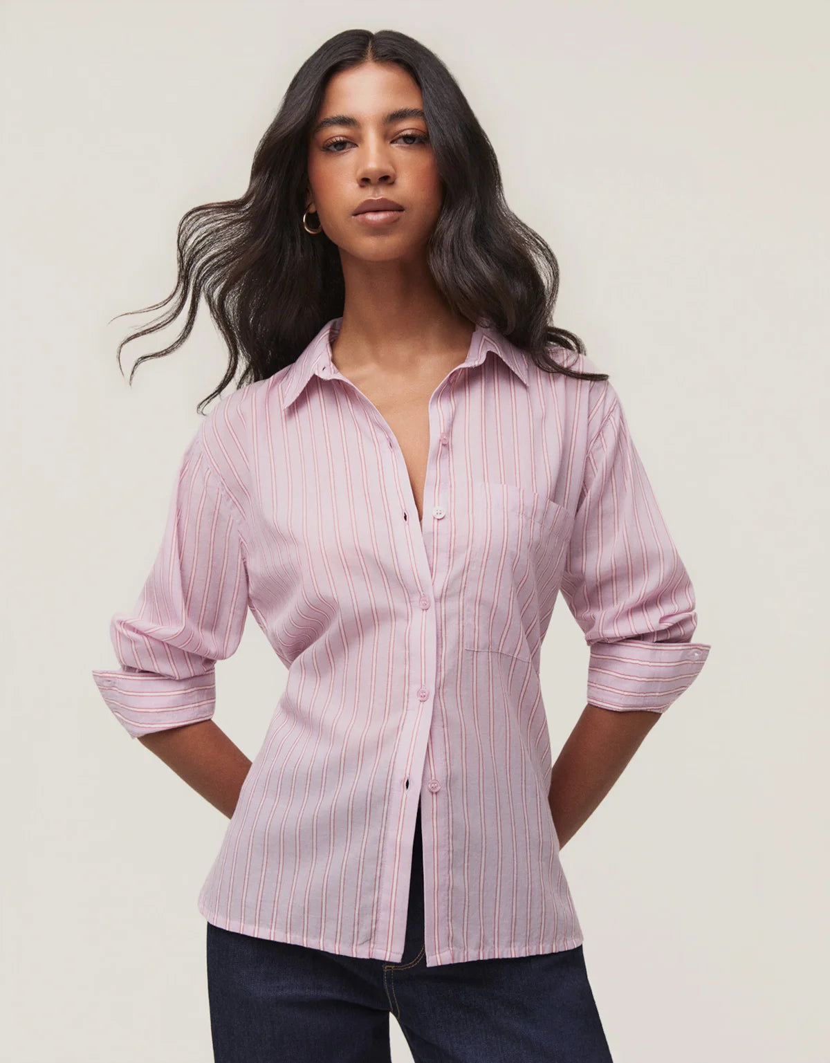 CAMISA VOIL FIO TINTO LAVANDA