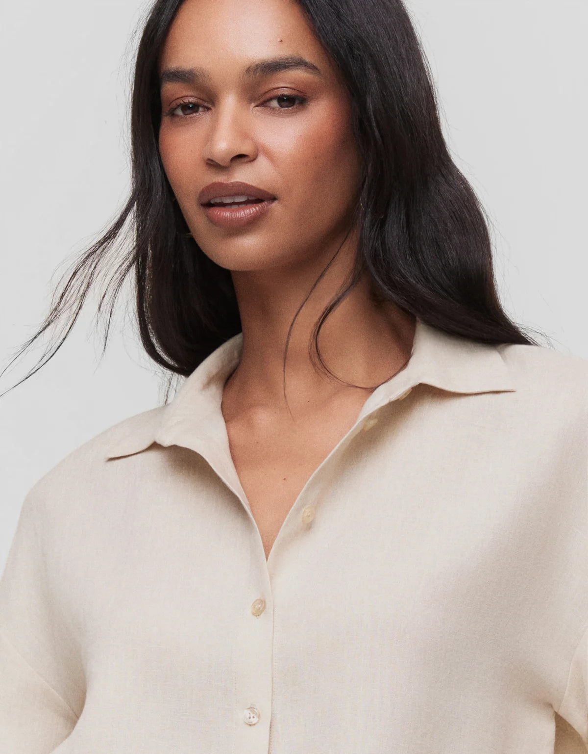CAMISA LINHO MANGA CURTA SHOULDER