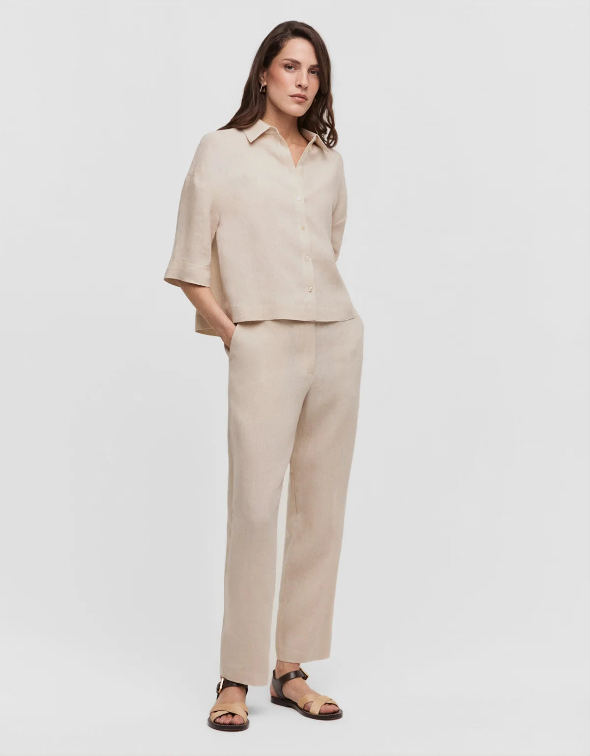 CALÇA LINHO SLIM SHOULDER