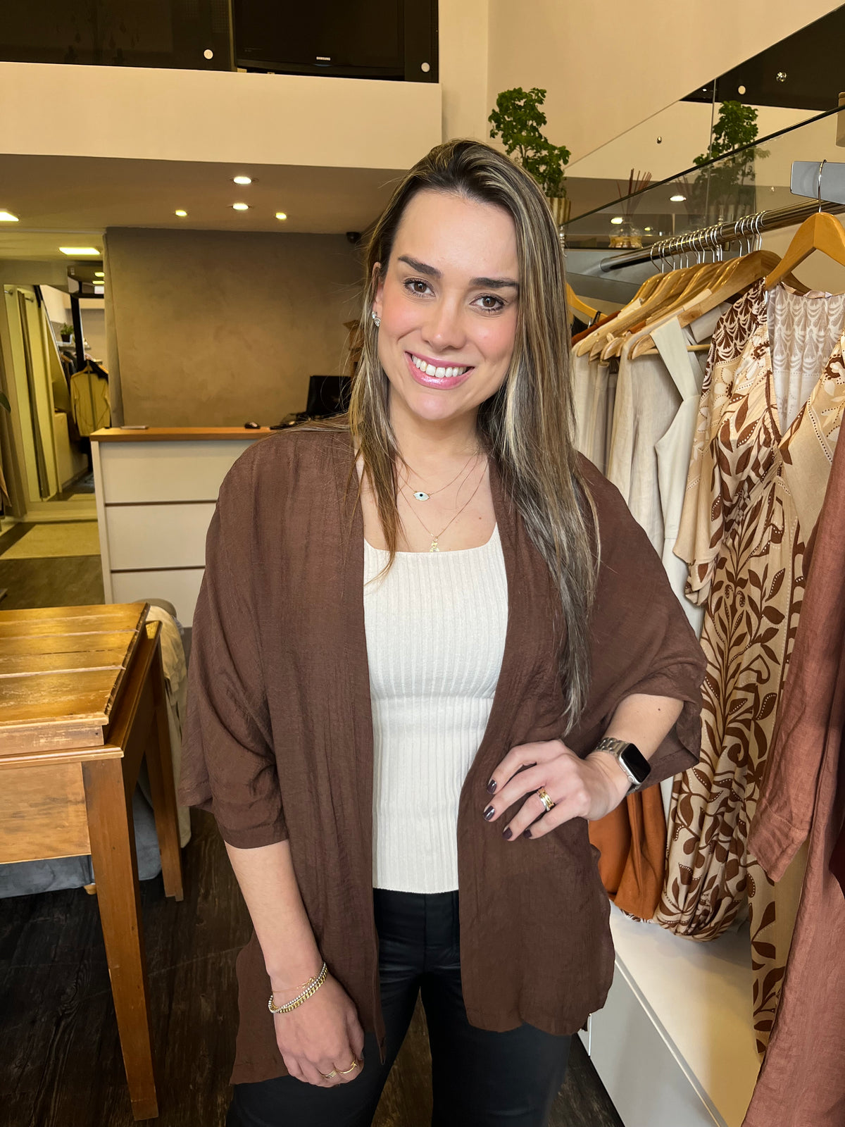 KIMONO BARRA DIAGONAL EM MIX DECLARI