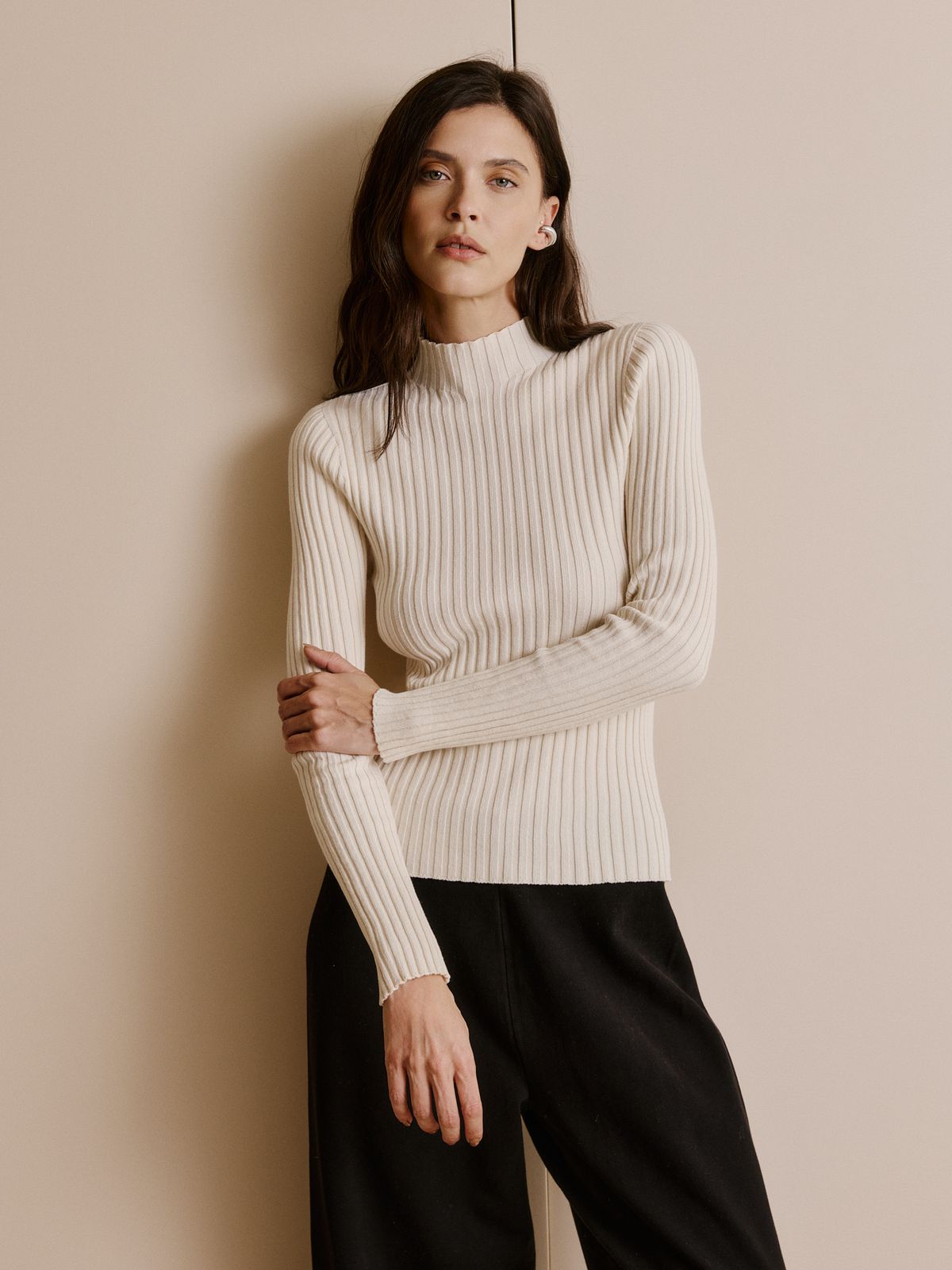 BLUSA CANELADA GOLA CHAMINÉ ANSELMI