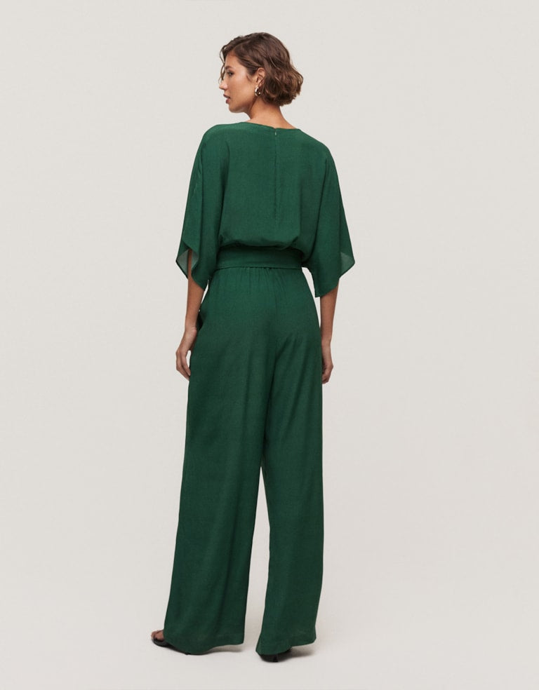 MACACÃO PANTALONA COM CINTO SHOULDER