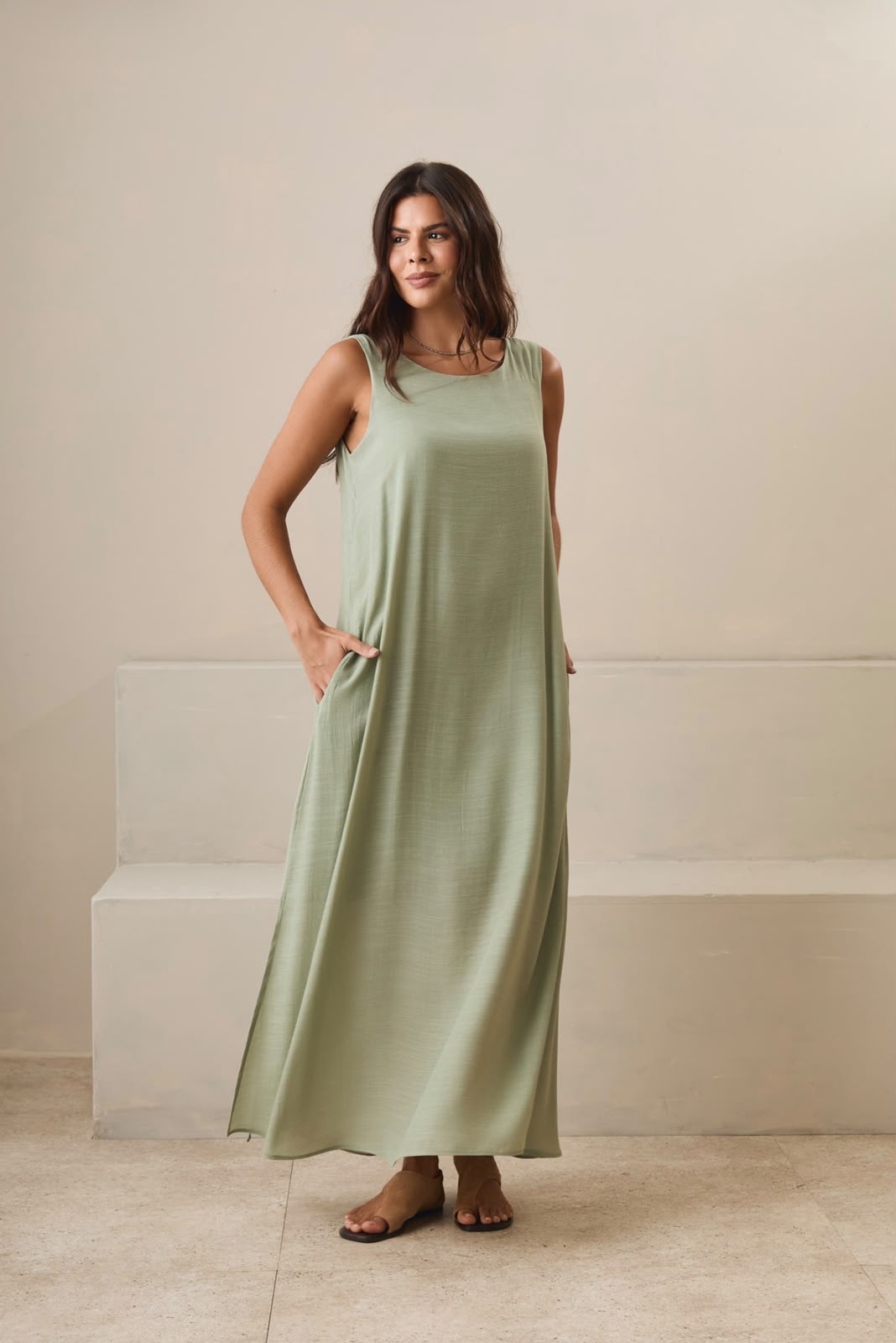 VESTIDO COM BOLSOS FRENTE SAARA DECLARI