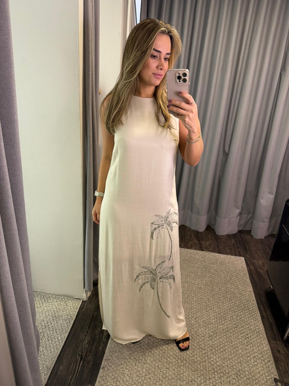 VESTIDO LONGO COM ZÍPER E PAETÊS BORDADOS LEZ A LEZ