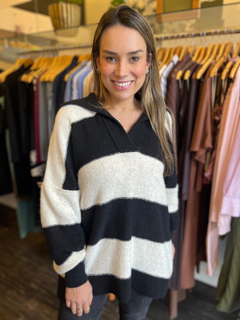 BLUSA LISTRADA GOLA POLO BIAMAR