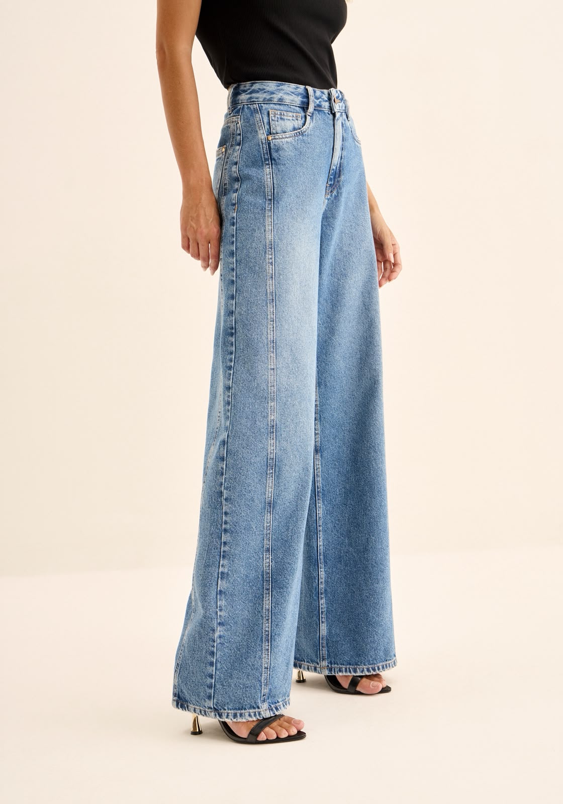 CALÇA JEANS WIDE LEG LEZ A LEZ
