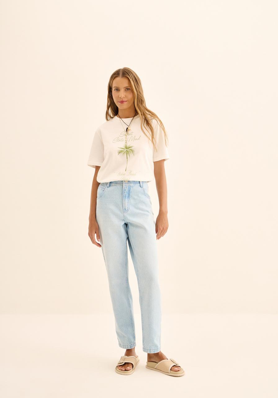 CALÇA MOM JEANS DE CINTURA ALTA LEZ A LEZ