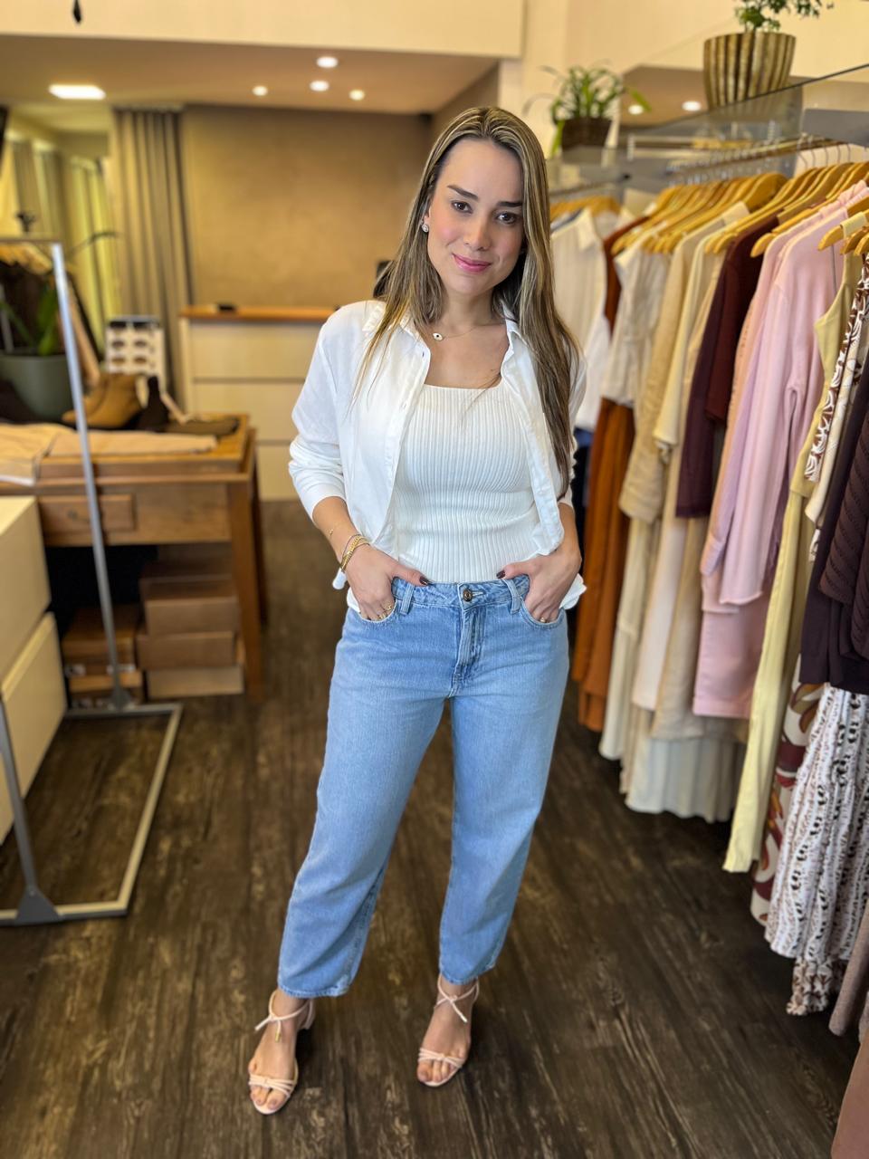 CALÇA BARREL JEANS CLARO SHOULDER