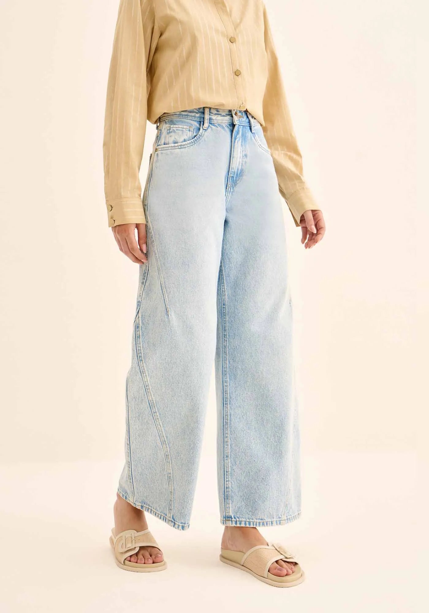 CALÇA JEANS BAGGY COM CINTURA ALTA LEZ A LEZ