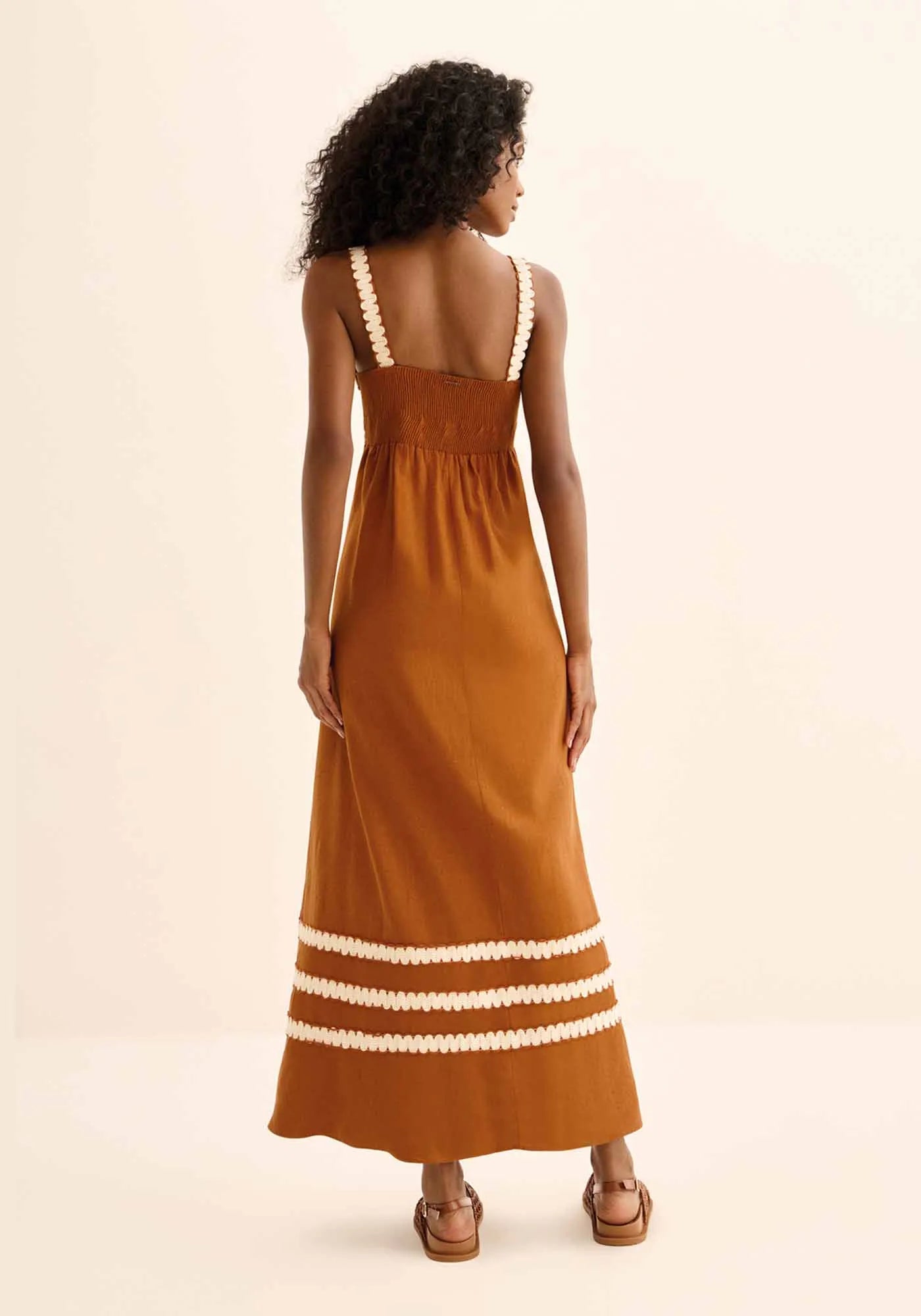 VESTIDO DE ALÇAS LONGO COM LINHO LEZ A LEZ